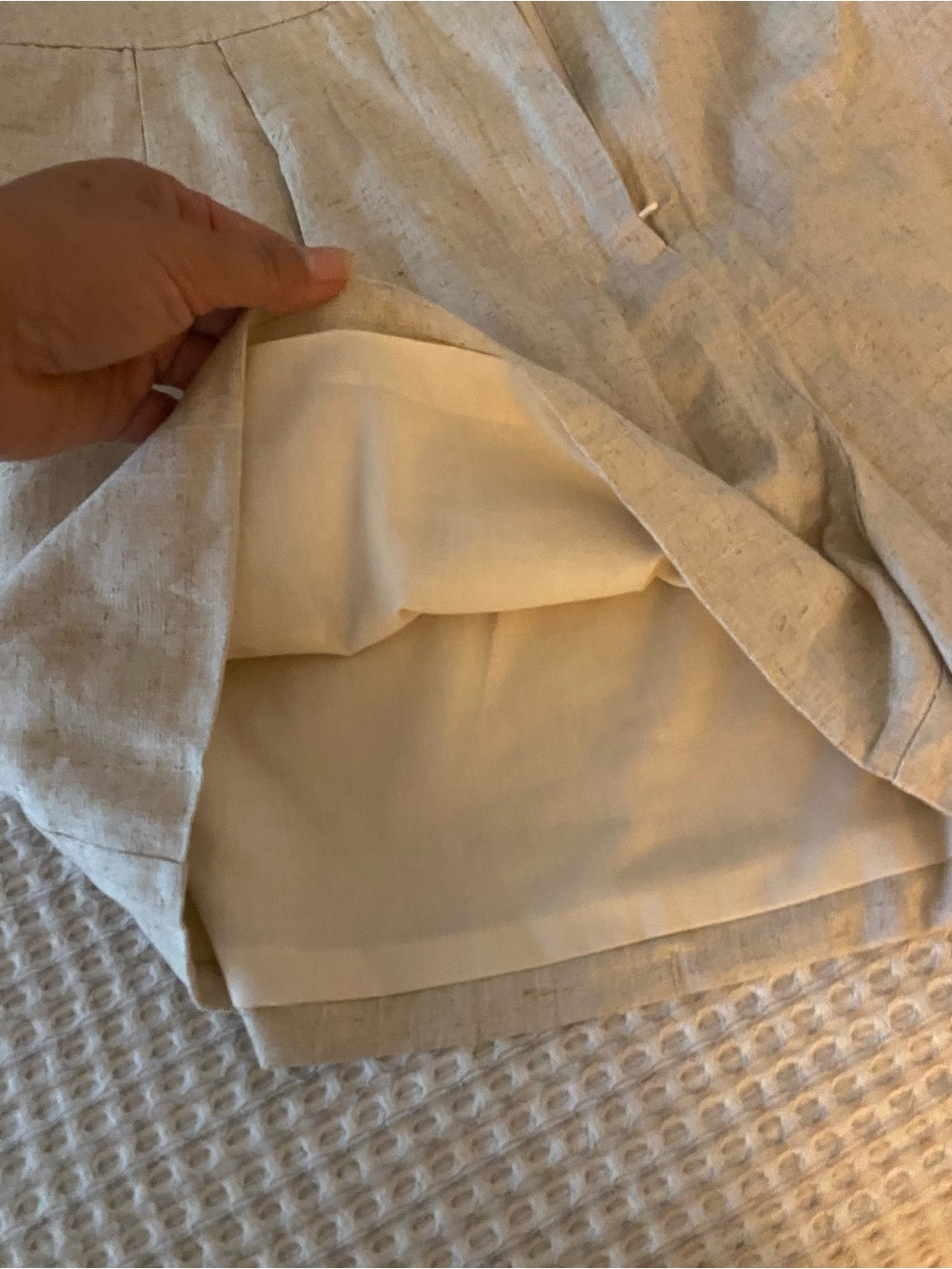 Commense High Waist Linen-Blend Shorts and Vest in Beige Cream NWT - Picture 9 of 11